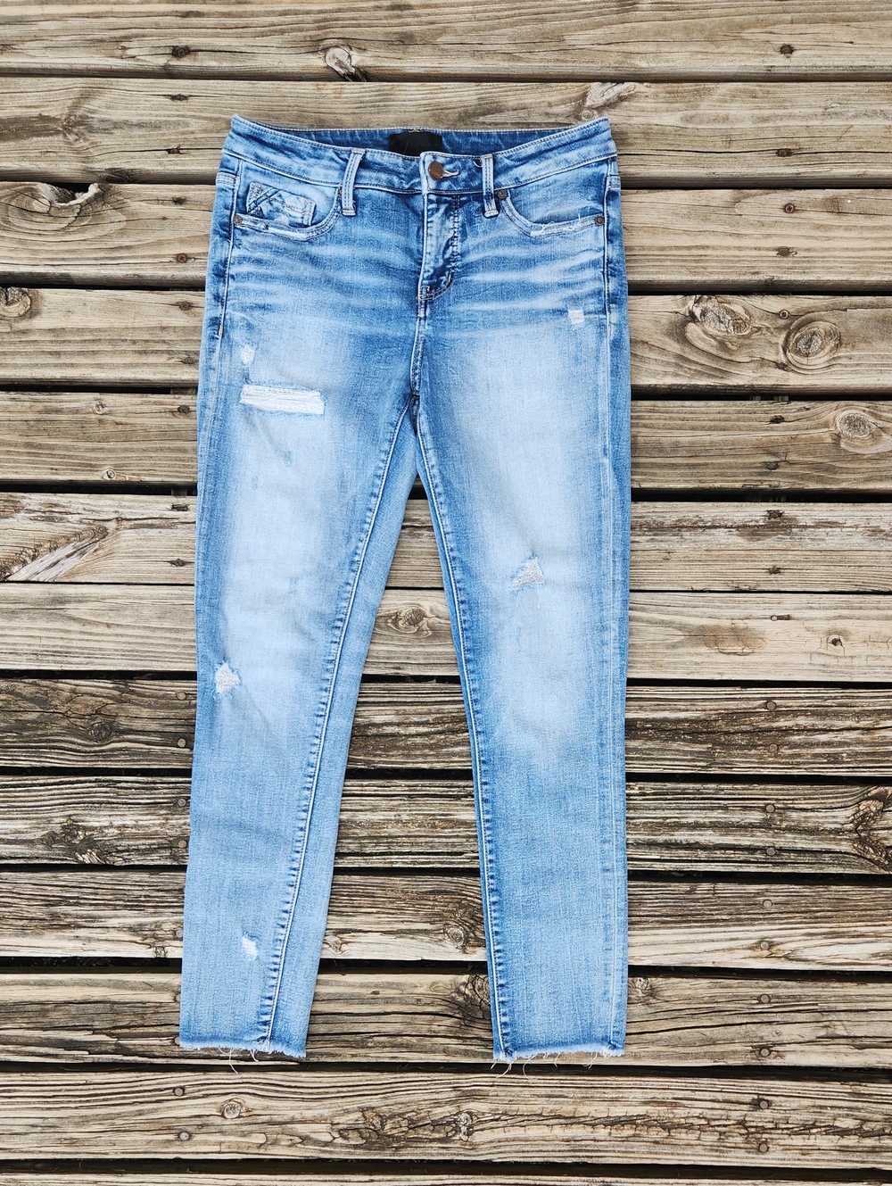 Buckle Black Jeans Fit No 53 Ankle Skinny 26 Denim Casual Distressed Light Wash